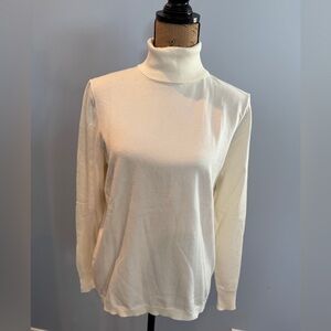 SOLD ****. Talbots off white /cream turtleneck sweater like new -  size large